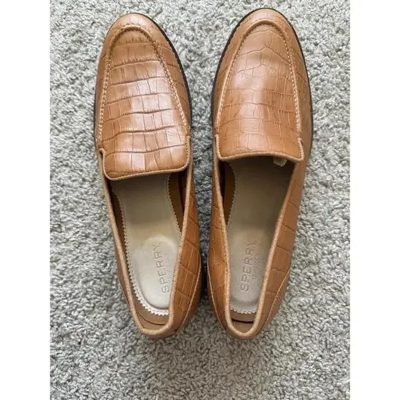 Sperry Women’s Size 10 Fairpoint Crocodile Embossed Leather Loafers Comfort - Picture 9 of 9